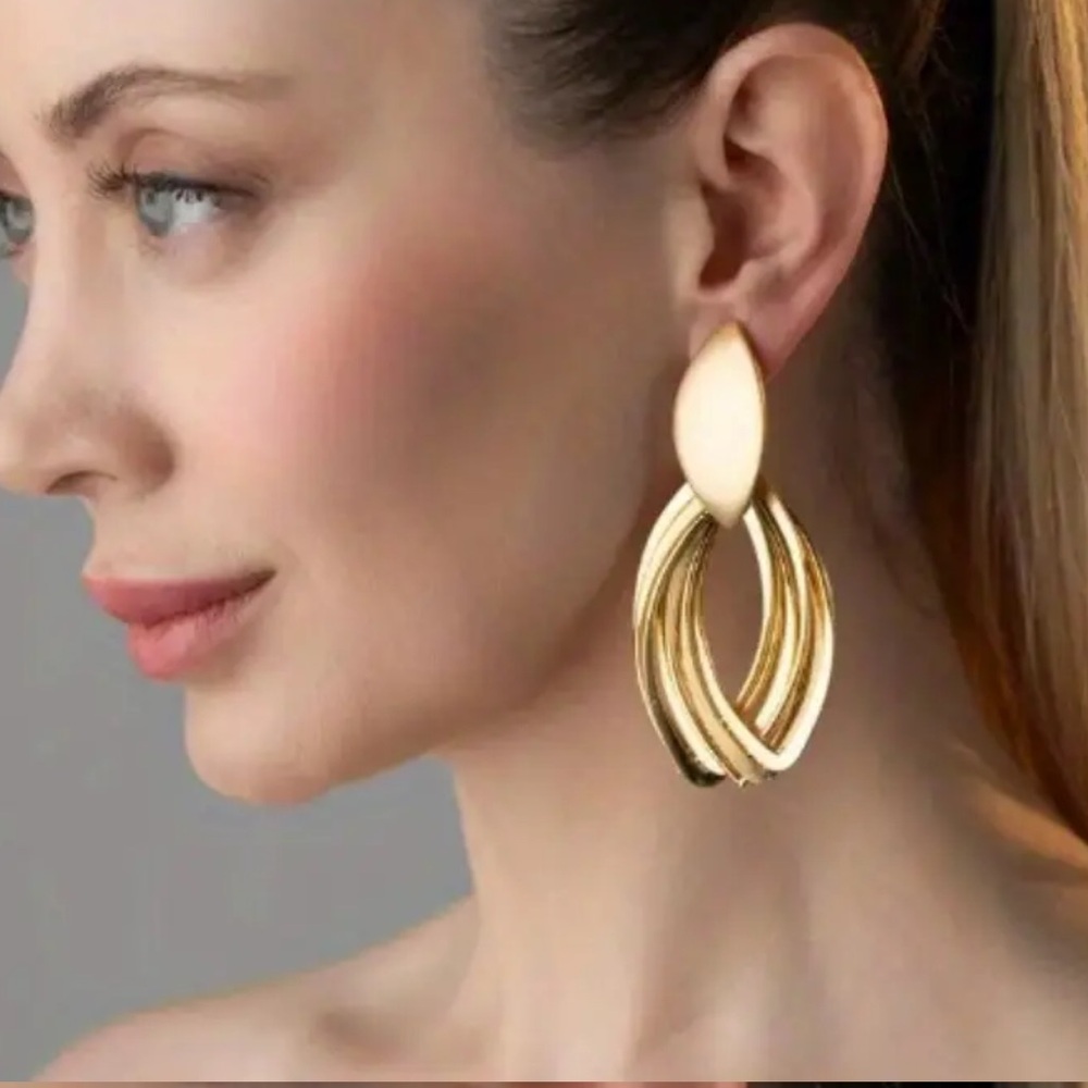 Fashion Jewelry Gold Multi-Loop Drop Earrings